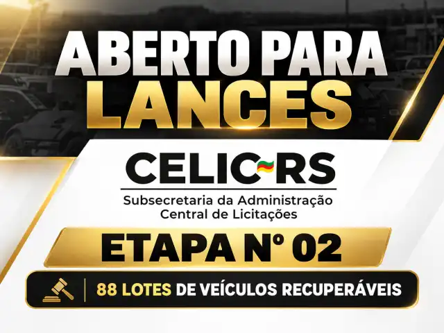 LEILÃO CELIC - RS - ETAPA 02- VEÍCULOS RECUPERÁVEIS