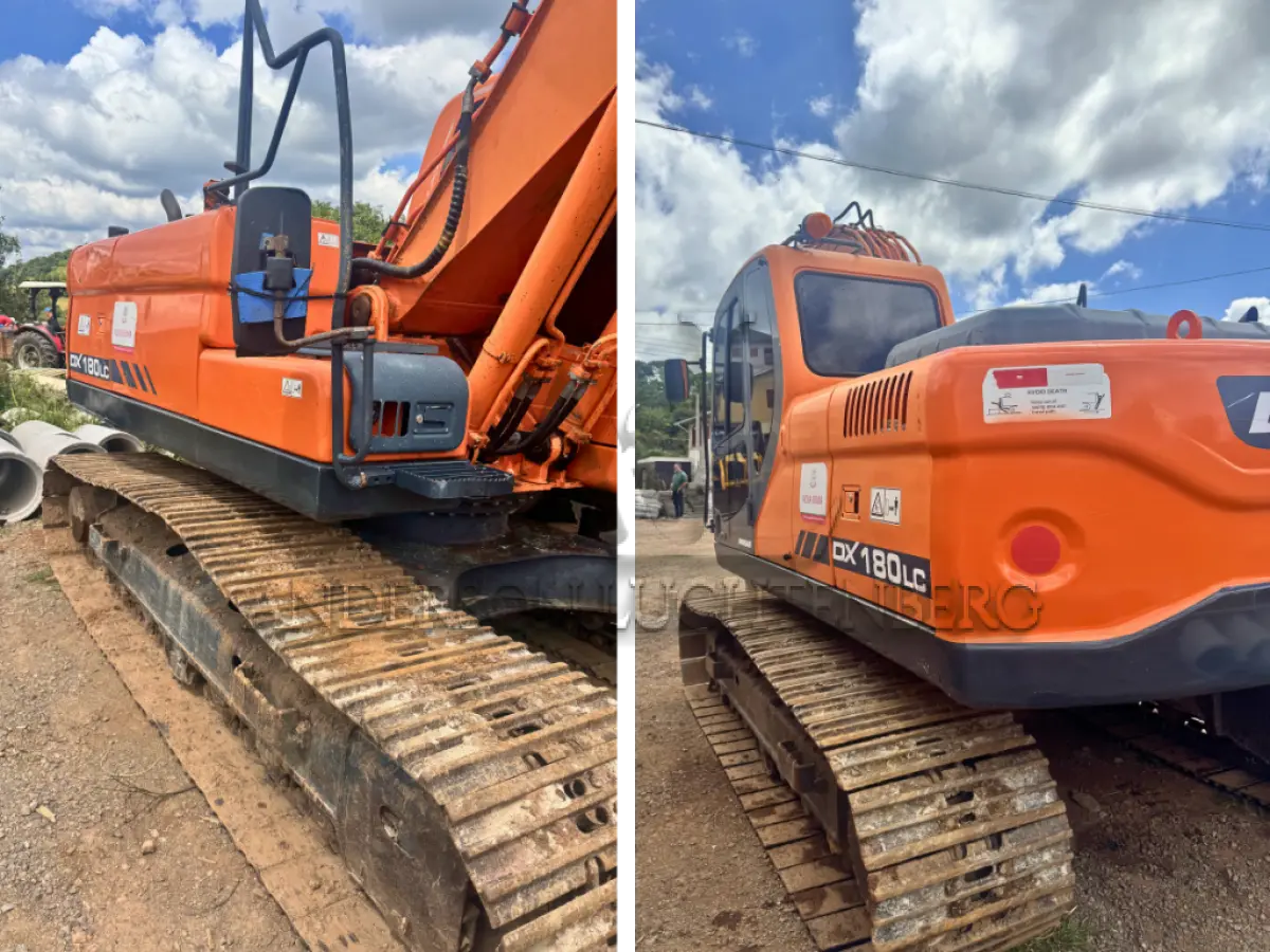 LOTE 002 - Escavadeira Hidráulica Doosan DX180LC - 2014 - com concha e rompedor DXB 170H