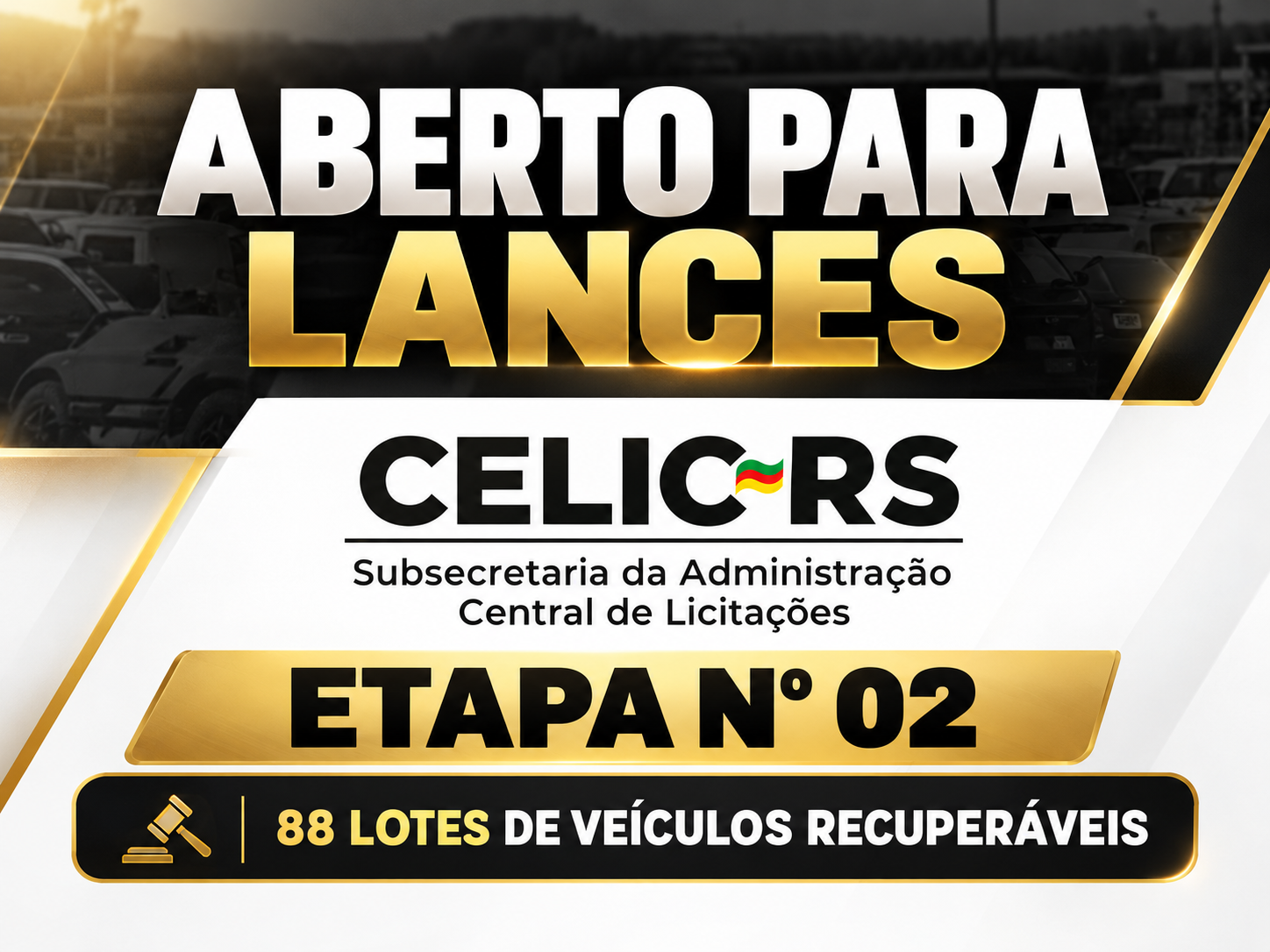 LEILÃO CELIC - RS - ETAPA 02- VEÍCULOS RECUPERÁVEIS