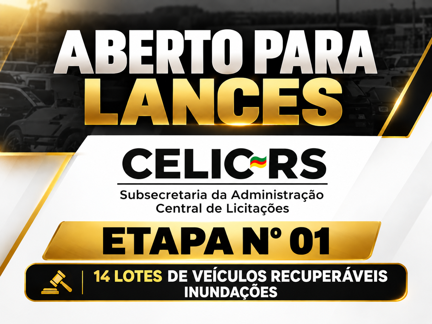 LEILÃO CELIC - RS - ETAPA 01- VEÍCULOS RECUPERÁVEIS - INUNDAÇÕES